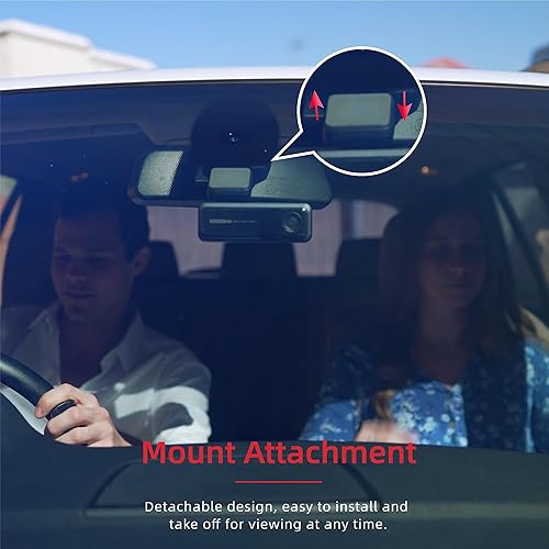 Miniatura 5 de Miofive Cámara de tablero frontal y trasera, cámara dual de tablero UHD de 2K+2K para automóviles, grabadora de cámara de tablero con GPS WiFi