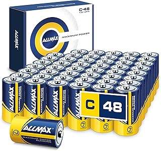 Allmax C Maximum Power Alkaline Batteries (48 Count) – Ultra Long-Lasting, Leakproof Design, 7-Year Shelf Life, Maximum Performance (1.5V)