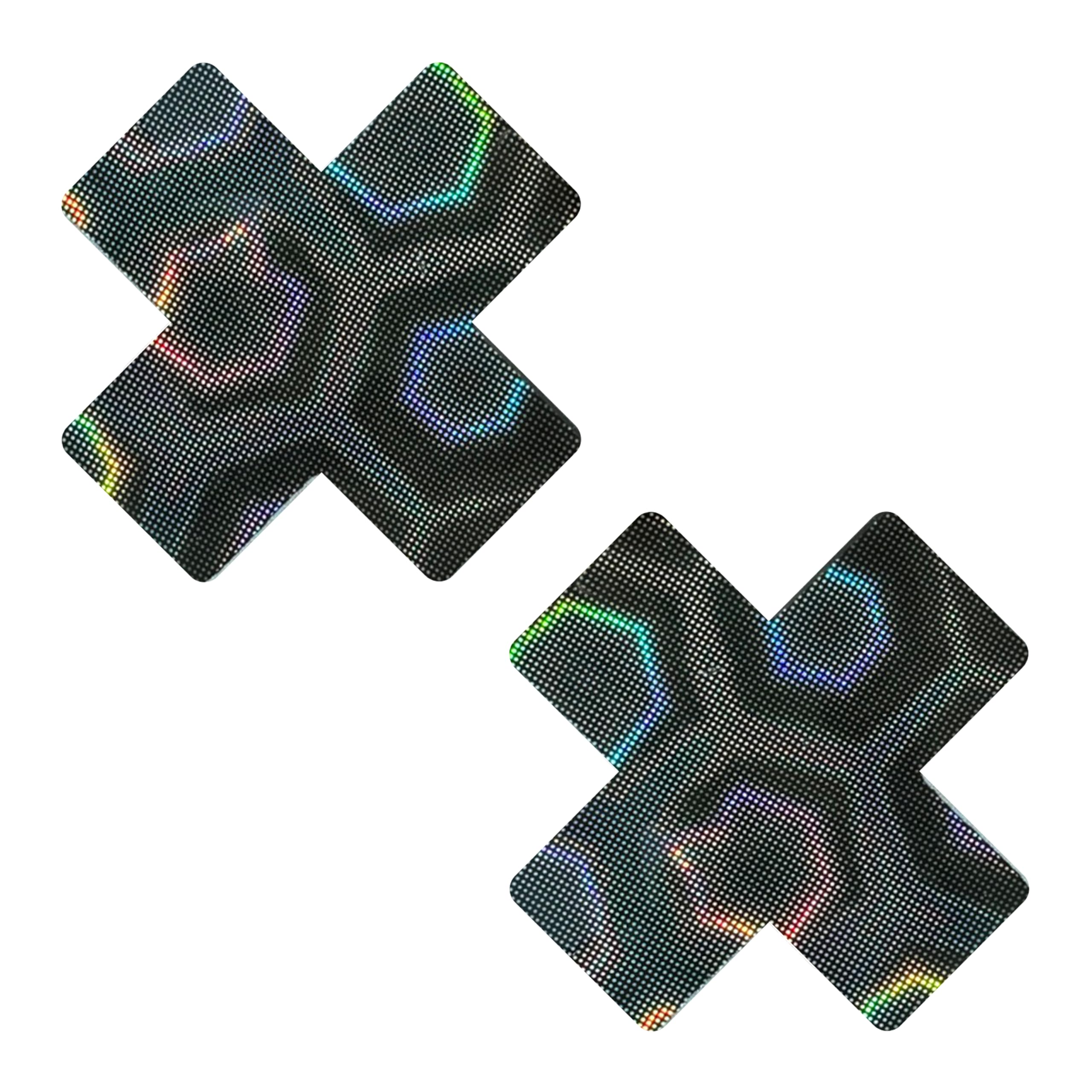 Neva Nude Iridescent Crystal Beamz Nipztix Pasties Nipple Covers for Festivals, Raves, Lingerie and More, Made in USA