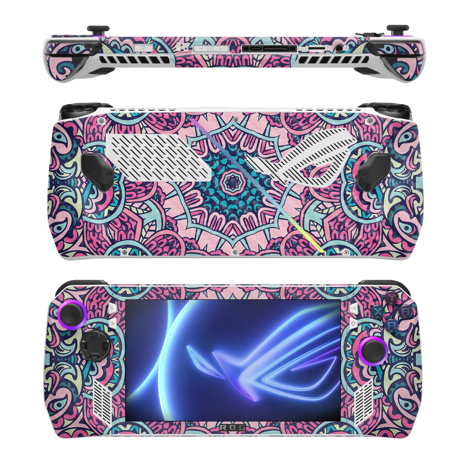MightySkins Carbon Fiber Skin Compatible with Asus ROG Ally - Tribal Mandala | Protective, Durable Textured Carbon Fiber Finish | Easy to Apply