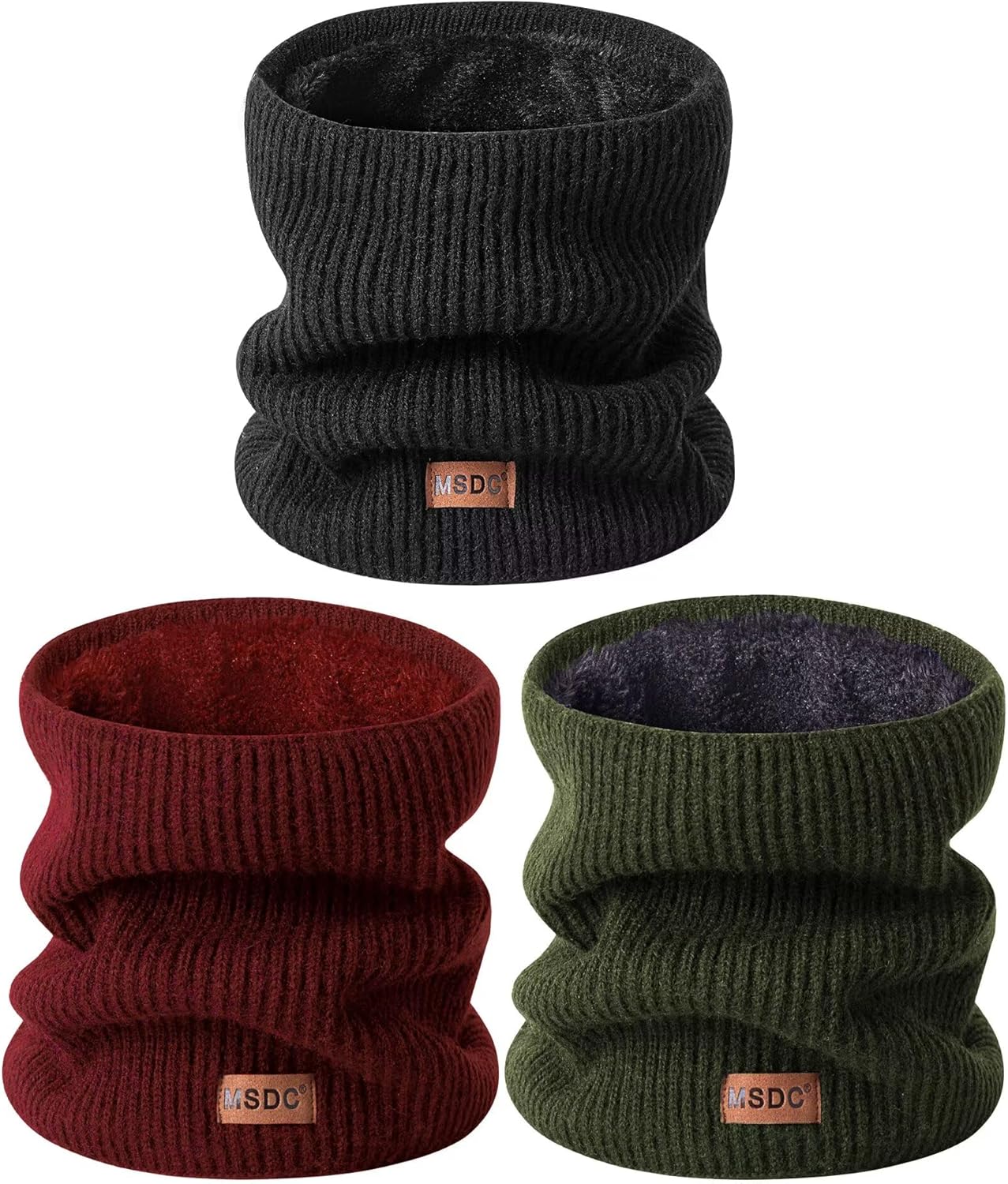 Men’s 3-Pack Winter Neck Gaiters – Fleece-Lined Neck Warmers