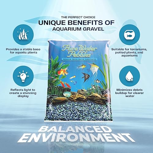 Miniatura 5 de Pure Water Pebbles Grava de acuario blanca como la nieve, 25 libras, no tóxica, no destiñe, sustrato vibrante para acuarios, terrarios, estanques y