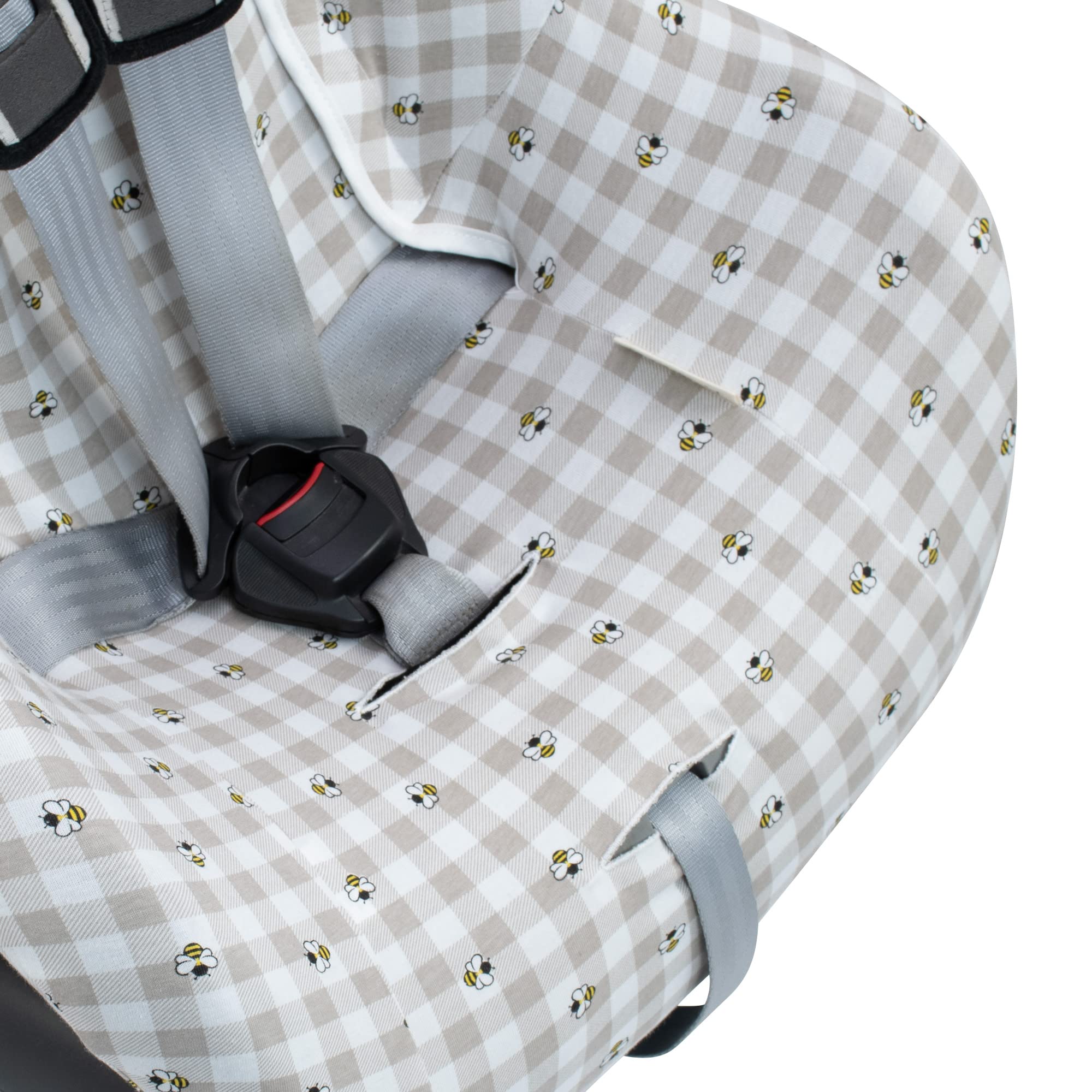 JYOKO Kids Funda para Silla de Coche de Algodón Extra Suave Sin Cabezal (Picnic Vichy) — view 6