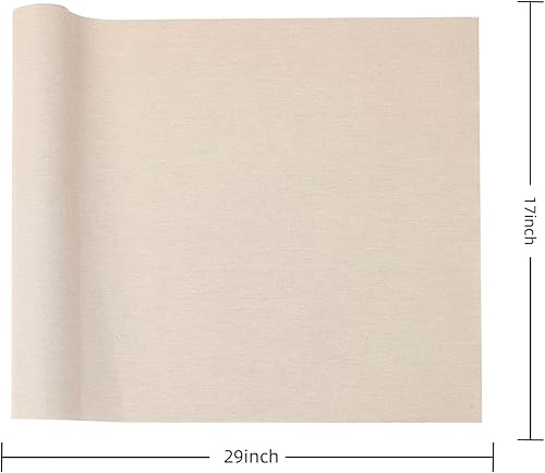 Miniatura 4 de Wooqu Paño de libro, superficie de lino natural y respaldo de papel, fácil de usar, fuerte, 17 x 29 pulgadas, para encuadernación de libros, avena