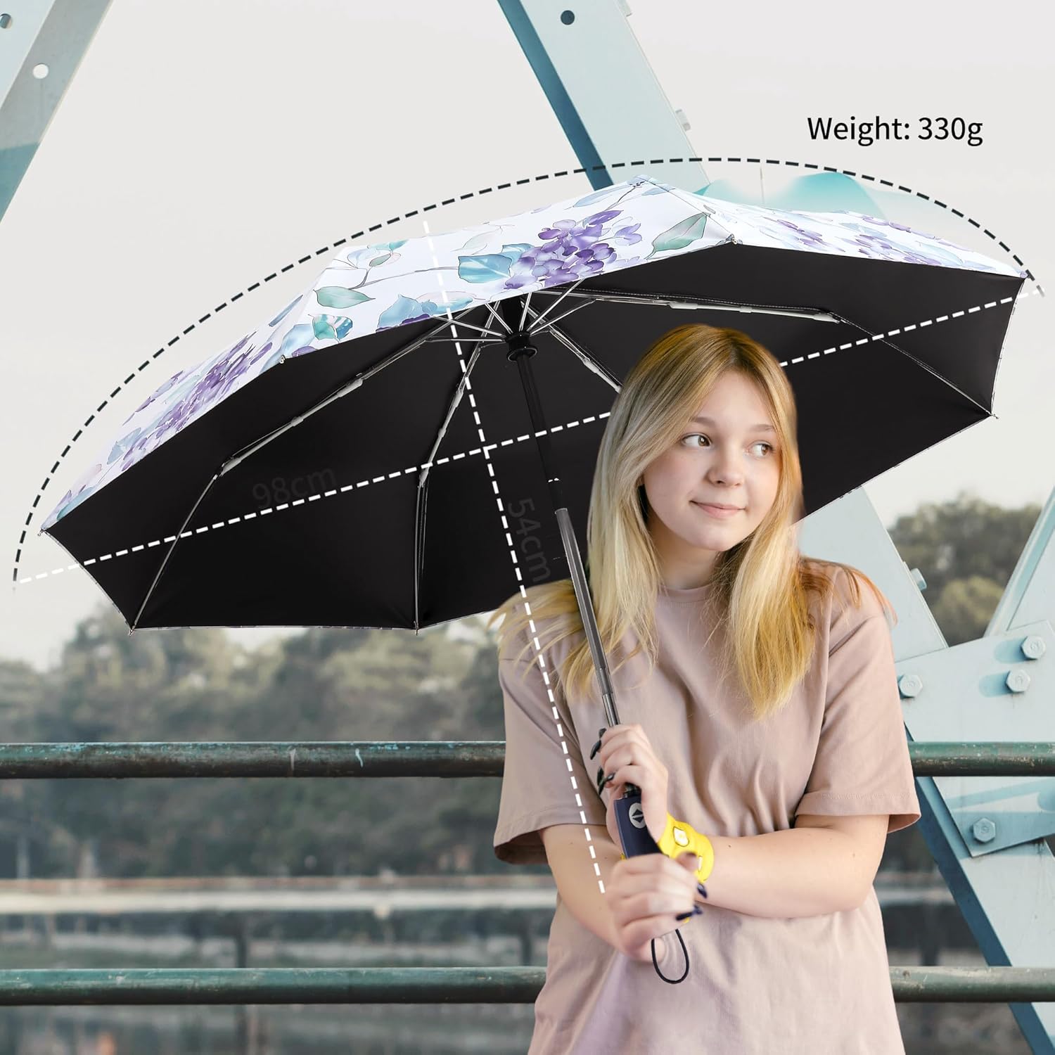 Color Coated Sun Umbrella UV Protection Compact Folding Windproof Parasols Travel Auto Open Close Shade Blocking UV - Image 6