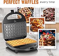 Vista 3 de Aigostar Tostadora para sándwiches de 4 rebanadas, 1.6 pulgadas de ancho de acero inoxidable con bagel, recalentar, cancelar, descongelar, parrilla