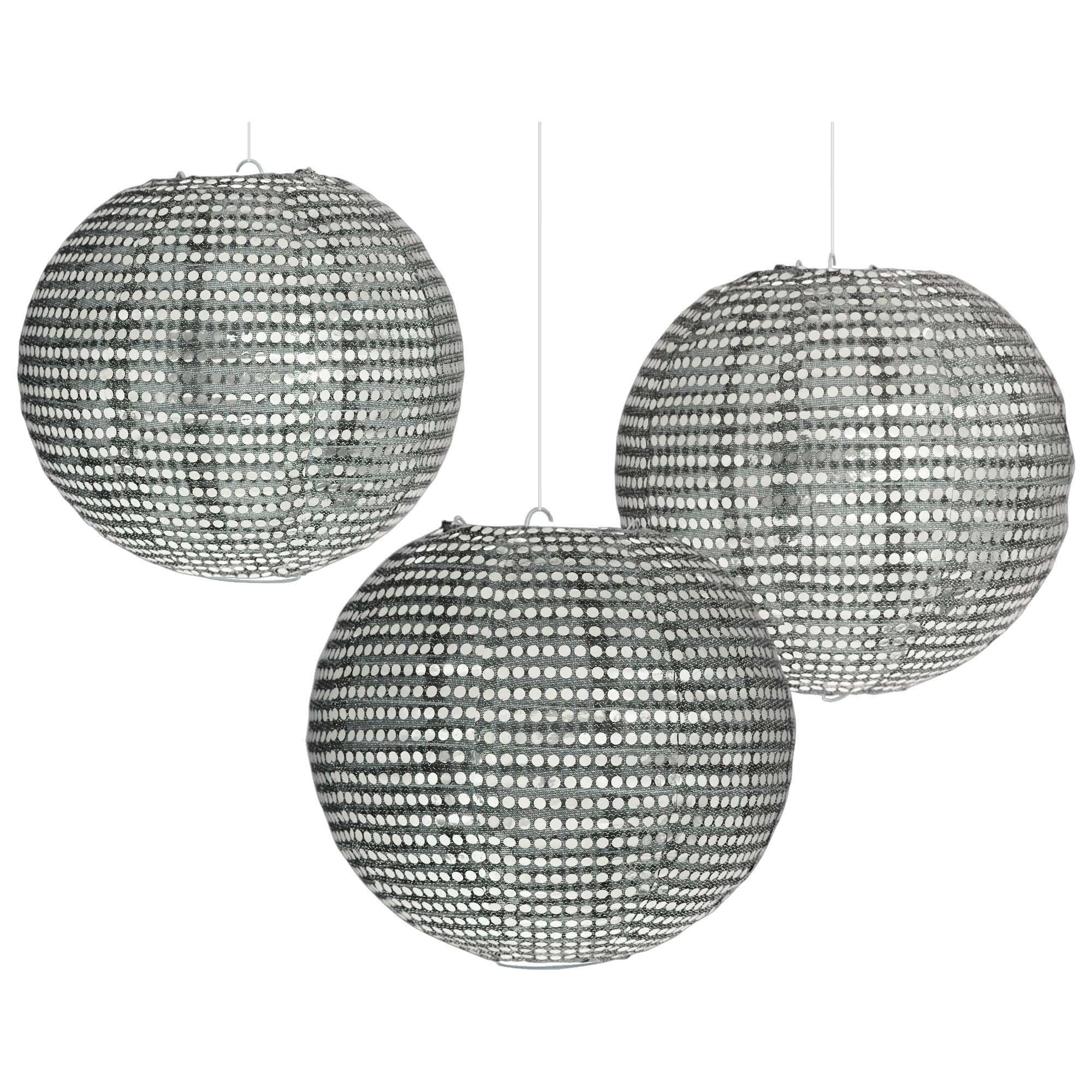 Amscan Splendid Silver Sequin Lanterns - 9.5