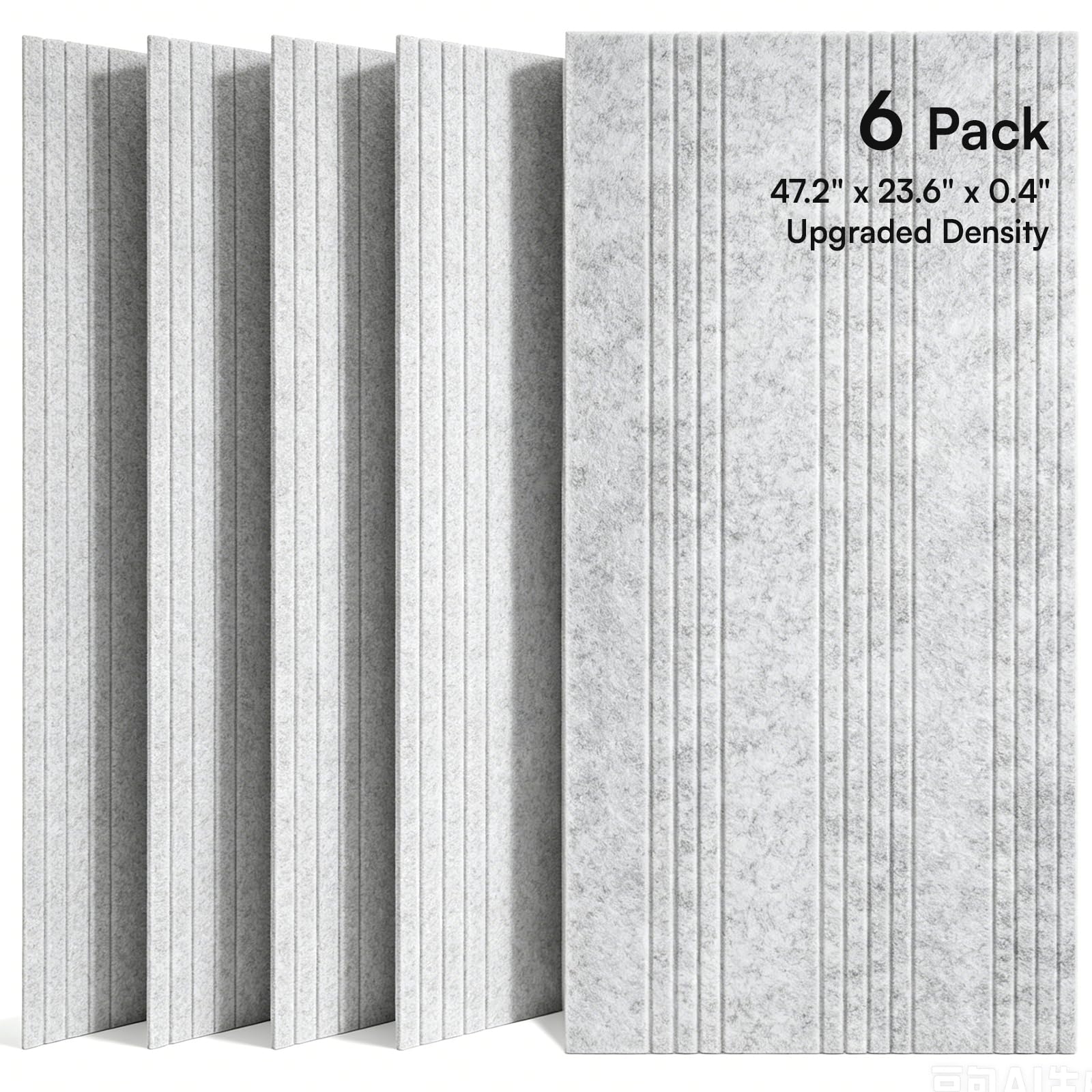 SODOCT 6 Pack Large Acoustic Panels, 47.2" X 23.6" X 0.4" Sound Proof Panels for Walls, Decorative Wall Panels for Home Studio &amp; Office, Gray