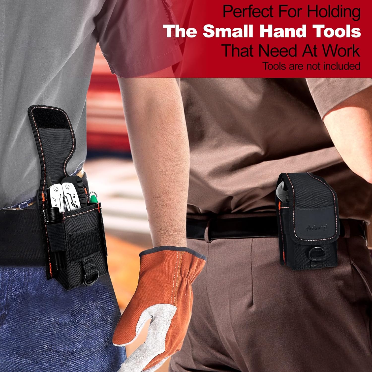 Multitool Holster Sheath with Belt Clip, Small Multi-Pocket EDC Tool Pouch Compatible with Leatherman Wave+, Tactical Tool Organizer for Camping, Work, Men, 600D Nylon