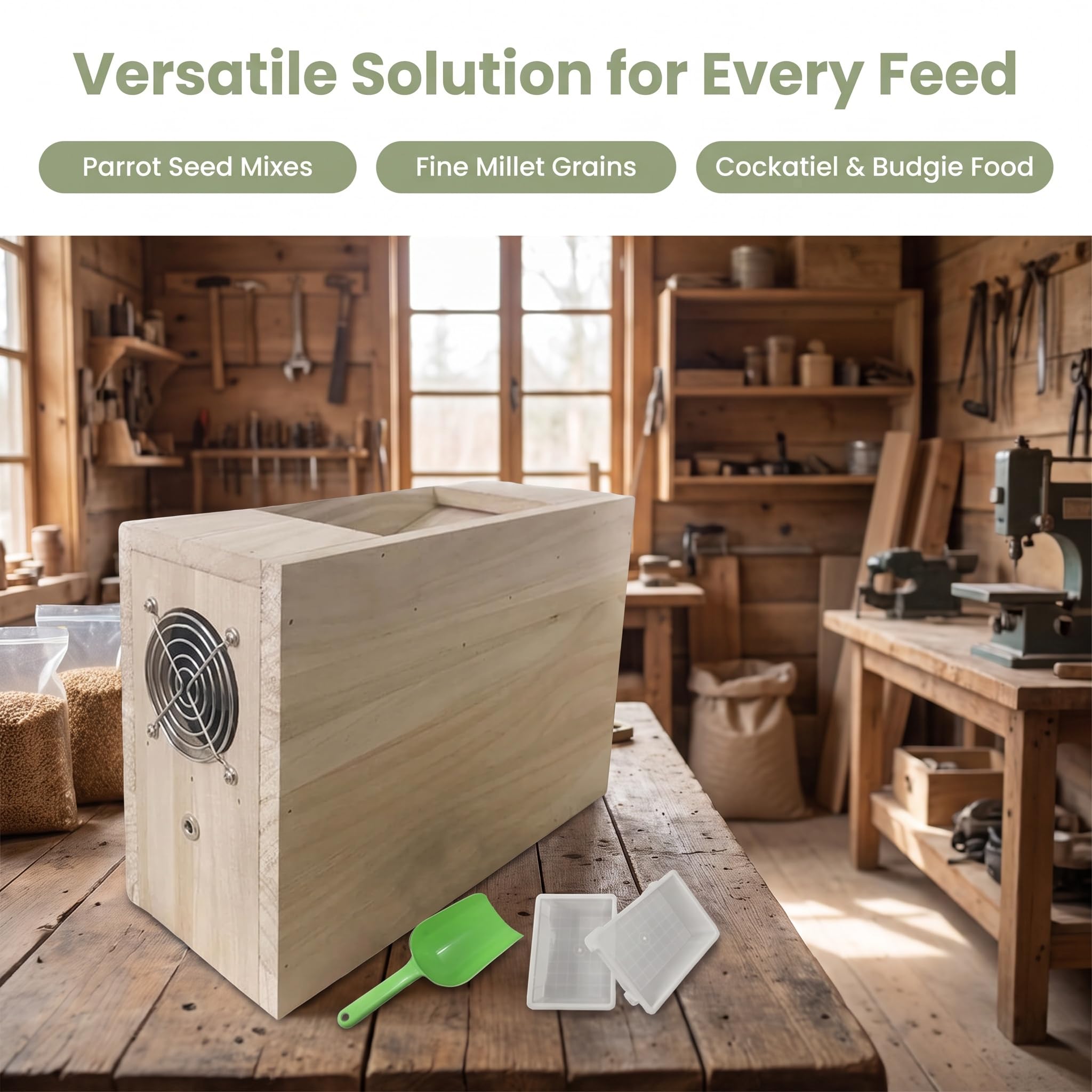 Vogelfutter-schalenspalter, Vogelfutter-getreideblasmaschine, Vergrößerte Futteröffnung, Ventilator Mit Einstellbarer Drehzahl, Für Hirse, Verschiedene Getreidesorten, Melonenkerne, Reis, Bohnen