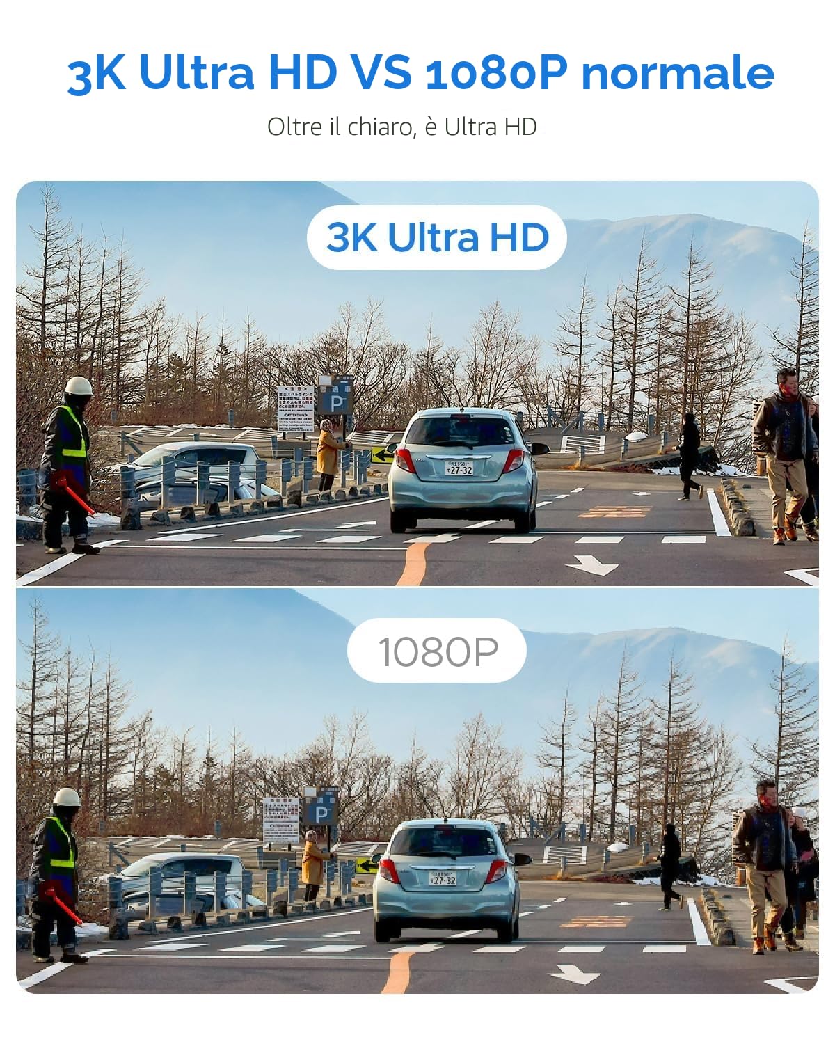 KAWA 3K Front Dash Cam, Voice Control, Parking Mode 24/7, 32GB SD Card, G-Sensor, Dashcam 360 Degrees, Night Vision, Loop Recording, WiFi&APP, 3K Car Camera, Truck, RV, SUV, Van