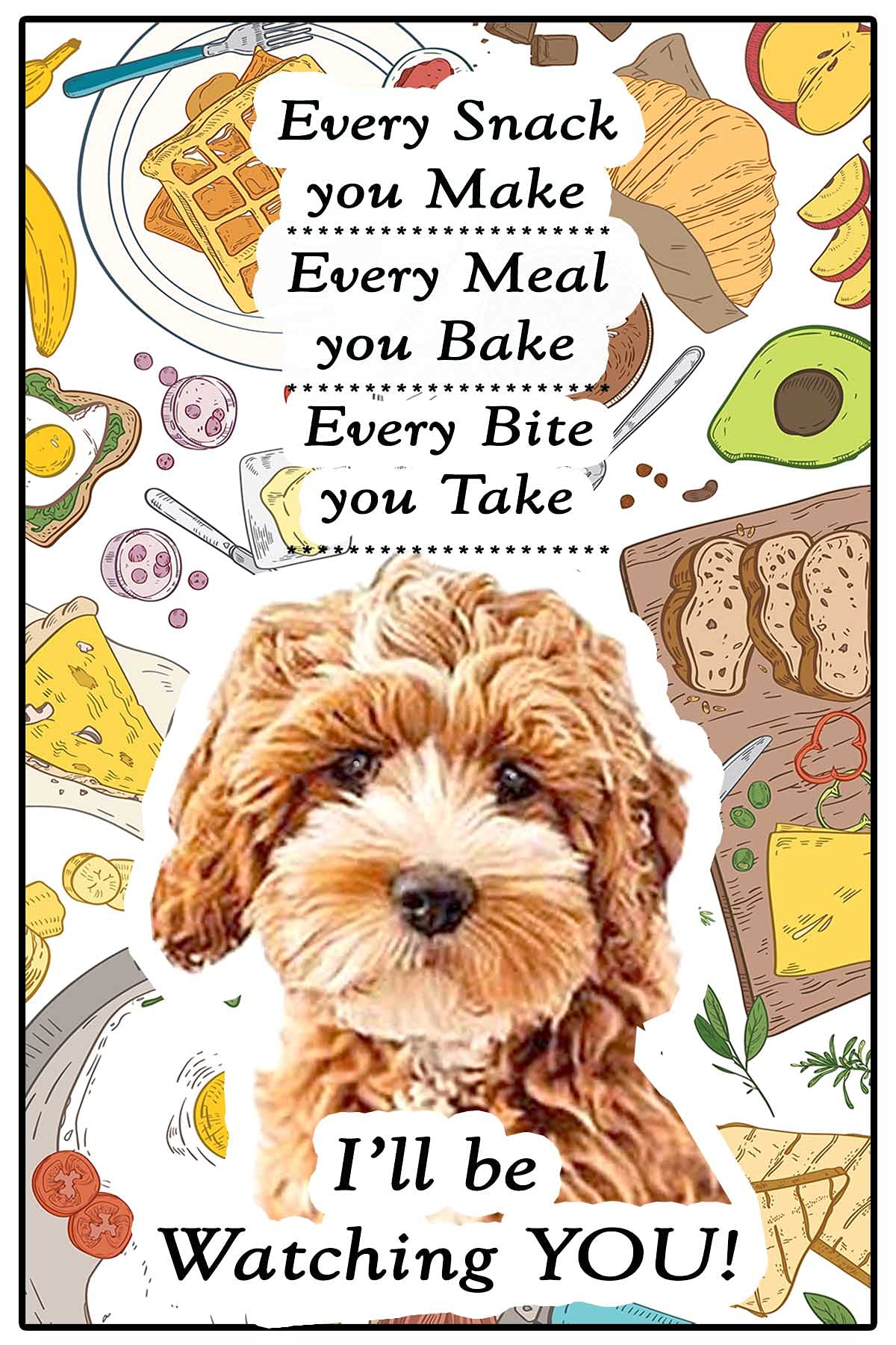 Car-Pets Ltd Multiple Colors Cavapoo Dog Gift - I'll Be Watching You - Large Fun Flexible Fridge Magnet- Size 16Cms X 10 Cms (Approx. 6" X4")