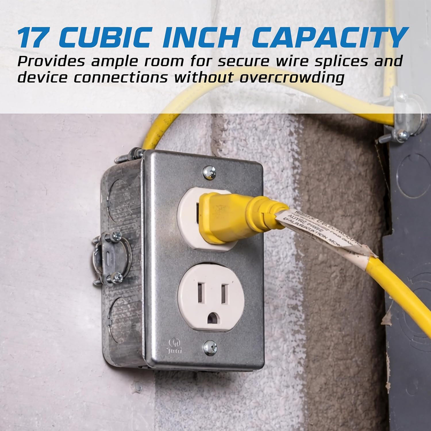 OHLECTRIC 4 Pack - 4x2” Rectangle Steel Electrical Box| 2-1/8" Deep Box with 1/2” Knockouts, Fire Rated | Ideal for Lighting Fixtures, Switches and Receptacles