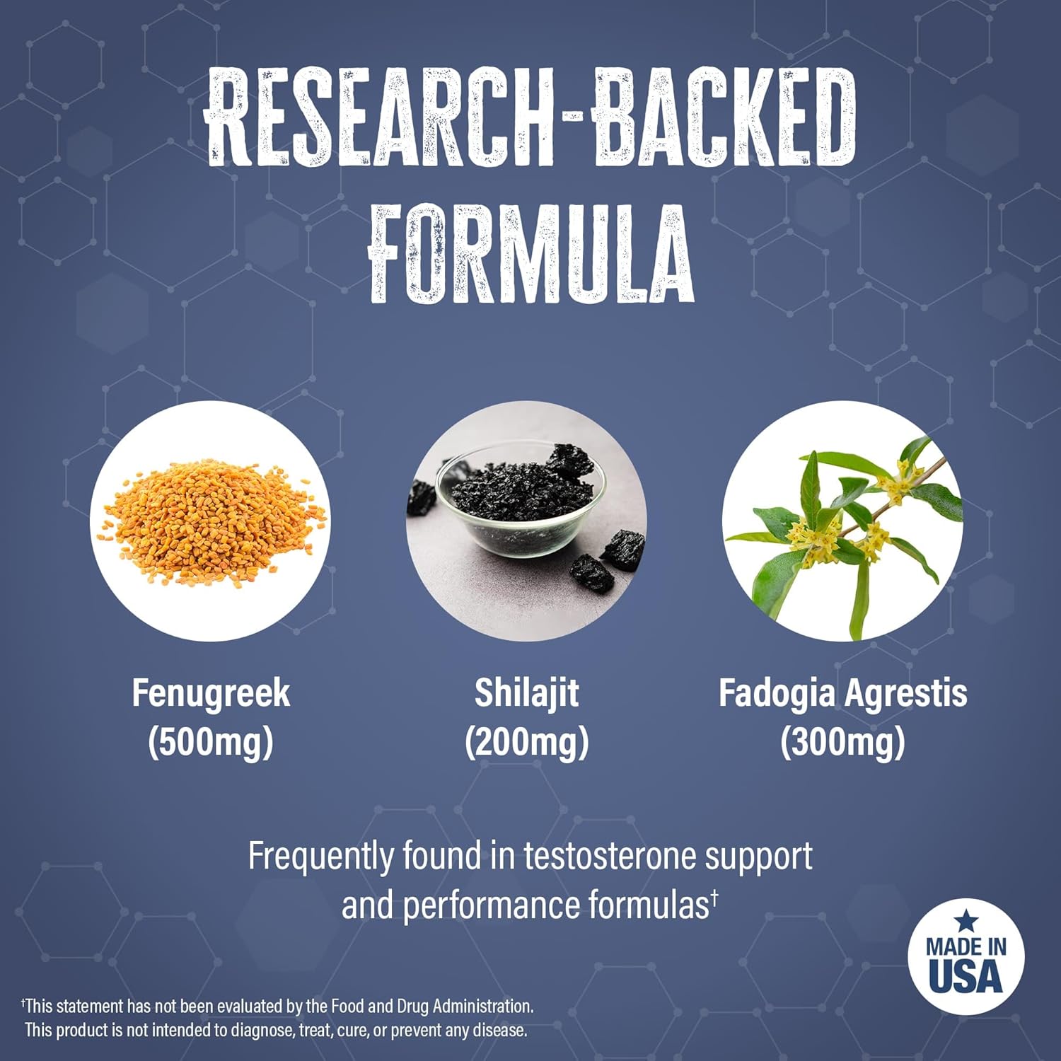 Vitality – Testosterone Support Formula | Fenugreek (500 mg), Fadogia Agrestis (300 mg), Shilajit, Tongkat Ali, Ginger, Ashwagandha | 60 Capsules, 30 Servings | Made in the USA