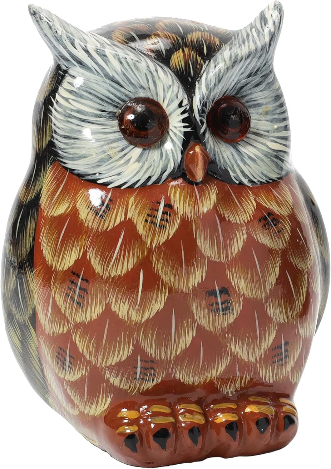 Hand-Painted Owl Sculpture Set for Home Decoration - Realistic Tabletop and Bookshelf Decor, Good Luck Nature-Themed Gift for Owl Lovers