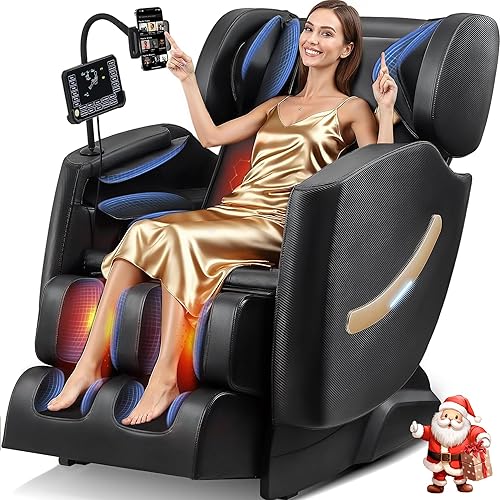 2026 Massage Chair, Zero Gravity Massage Chair Full Body Recliner w/Heat Therapy, 10 Fix Points, Airbag, Auto Mode, Extendable Footrest, LCD, Bluetooth, Gift for Parents & Living Room, Bedroom(Black)