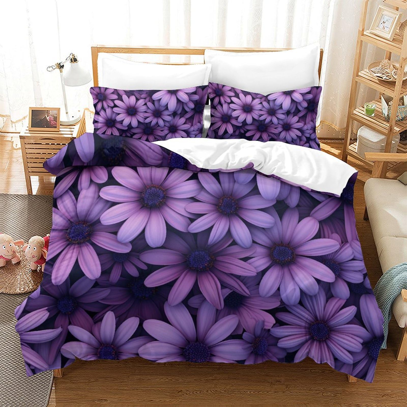 Housse couette avec taie d'oreiller literie pour aux enfants super king 3D
