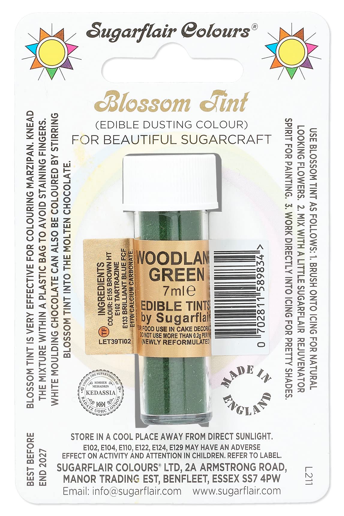 Sugarflair Blossom Tint Grape Violet Food Colouring and Dusting Powder, Matt Finish, Brush On or Mix with Rejuvenator Spirit to Create a One of A Kind Cake - 7ml — view 18