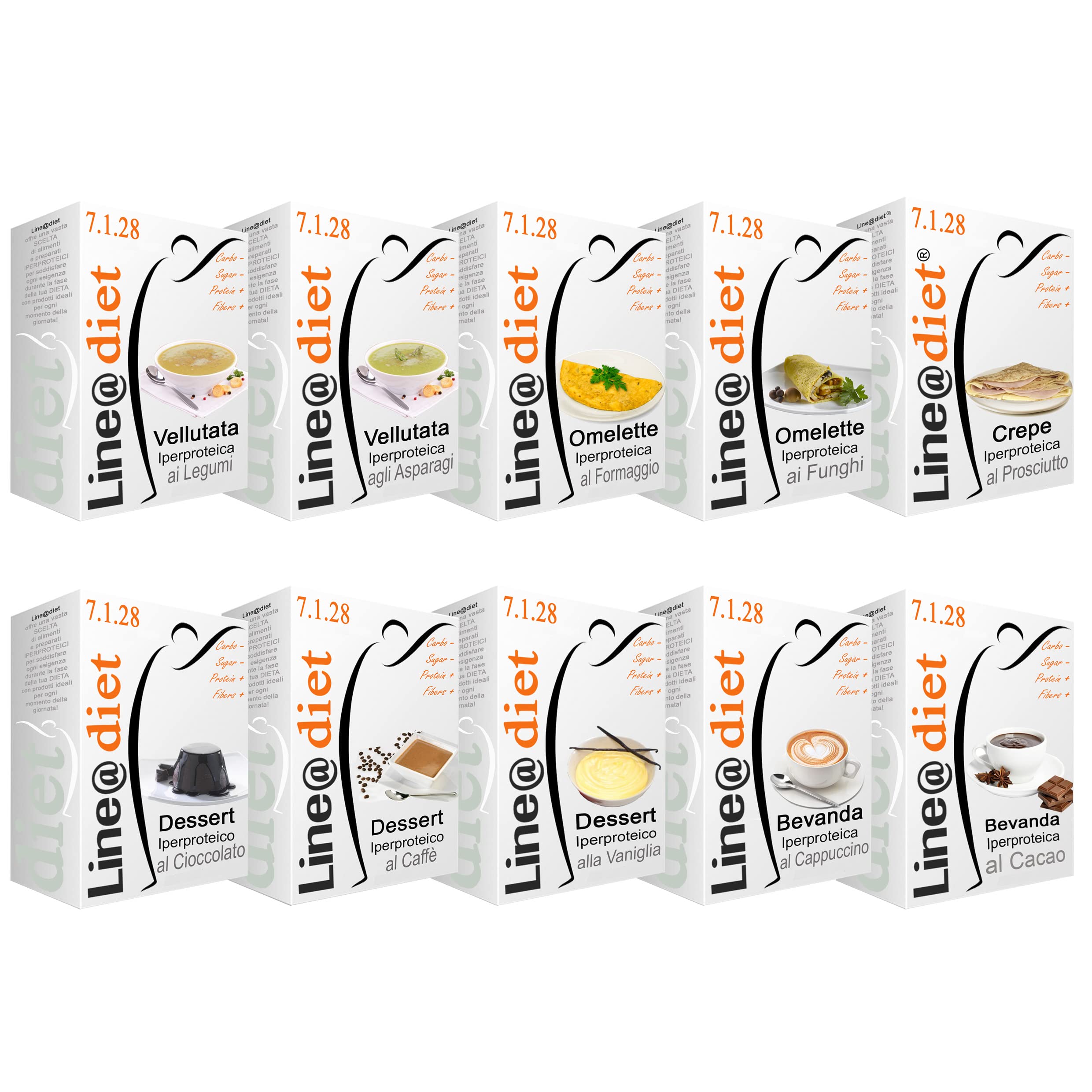 NOVITÁ! MaxiBAG 80 BUSTE DOLCE & SALATO pack proteico Line@Diet | 80 preparati in polvere PROTEICI in 10 GUSTI! | LOW carb, 0 zuccheri | Colazioni, spuntini, pranzi e cene pieni di GUSTO