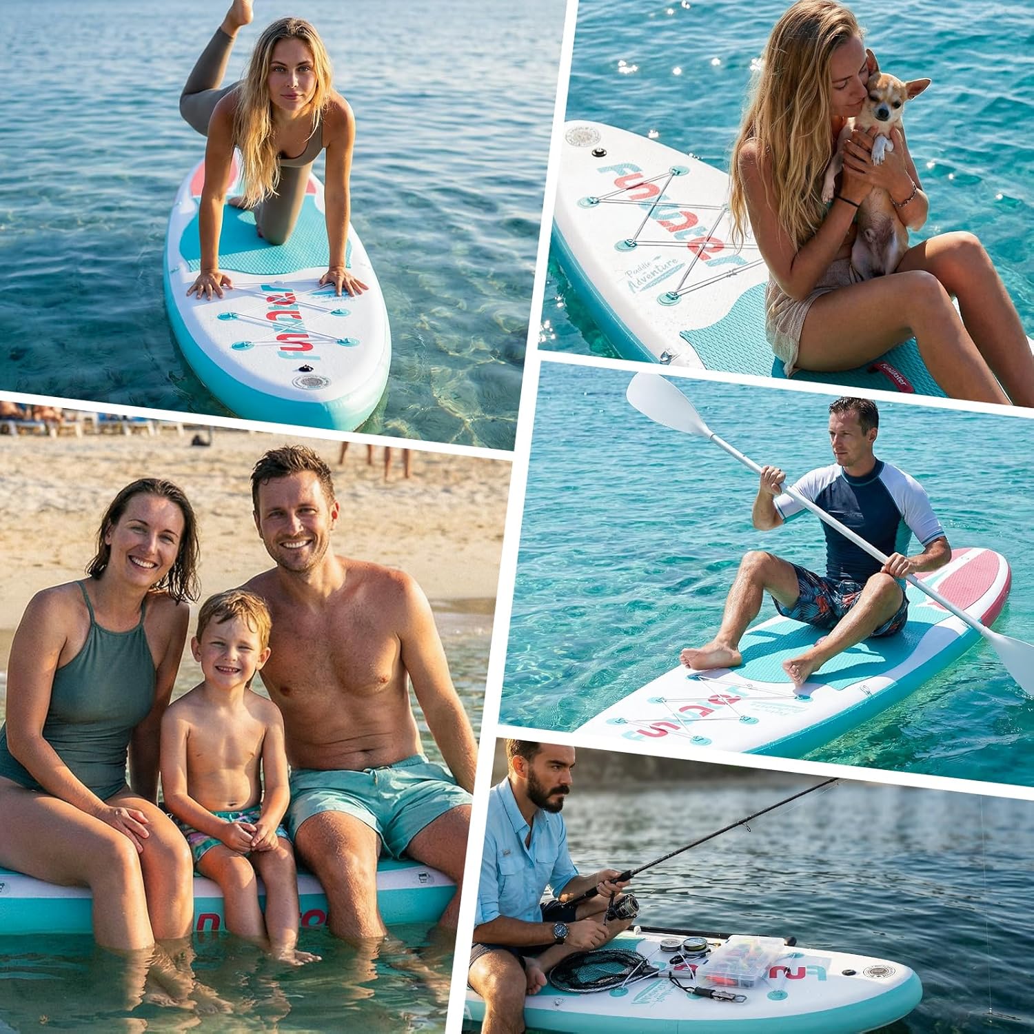 FunWater Inflatable Stand Up Paddle Board 10'6"/11"/11'6" Paddle Board for Adults & Youth, Paddleboards Inflatable with Premium SUP Accessories, Wide Stable, Non-Slip Comfort Deck