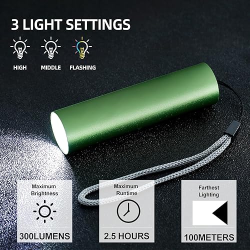 Miniatura 5 de KunHe Paquete de 4 mini linternas LED a granel pequeñas para niños, juego recargable por USB, bolsillo portátil, camping, brillante, linterna de