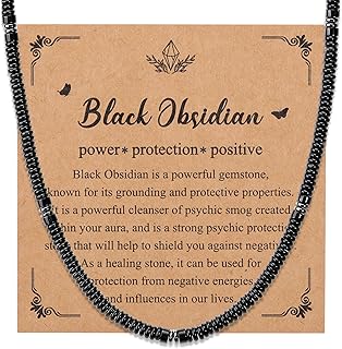 Top Plaza Healing Crystal Tigers Eye Stone Necklace for Men Natural Gemstone Beaded Necklaces