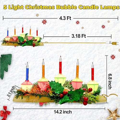 Miniatura 9 de Paquete de 4 velas eléctricas para ventana, lámpara eléctrica de 5 pulgadas con base de hierro de ciruela de madera negra, bombilla C26 de 7 W,