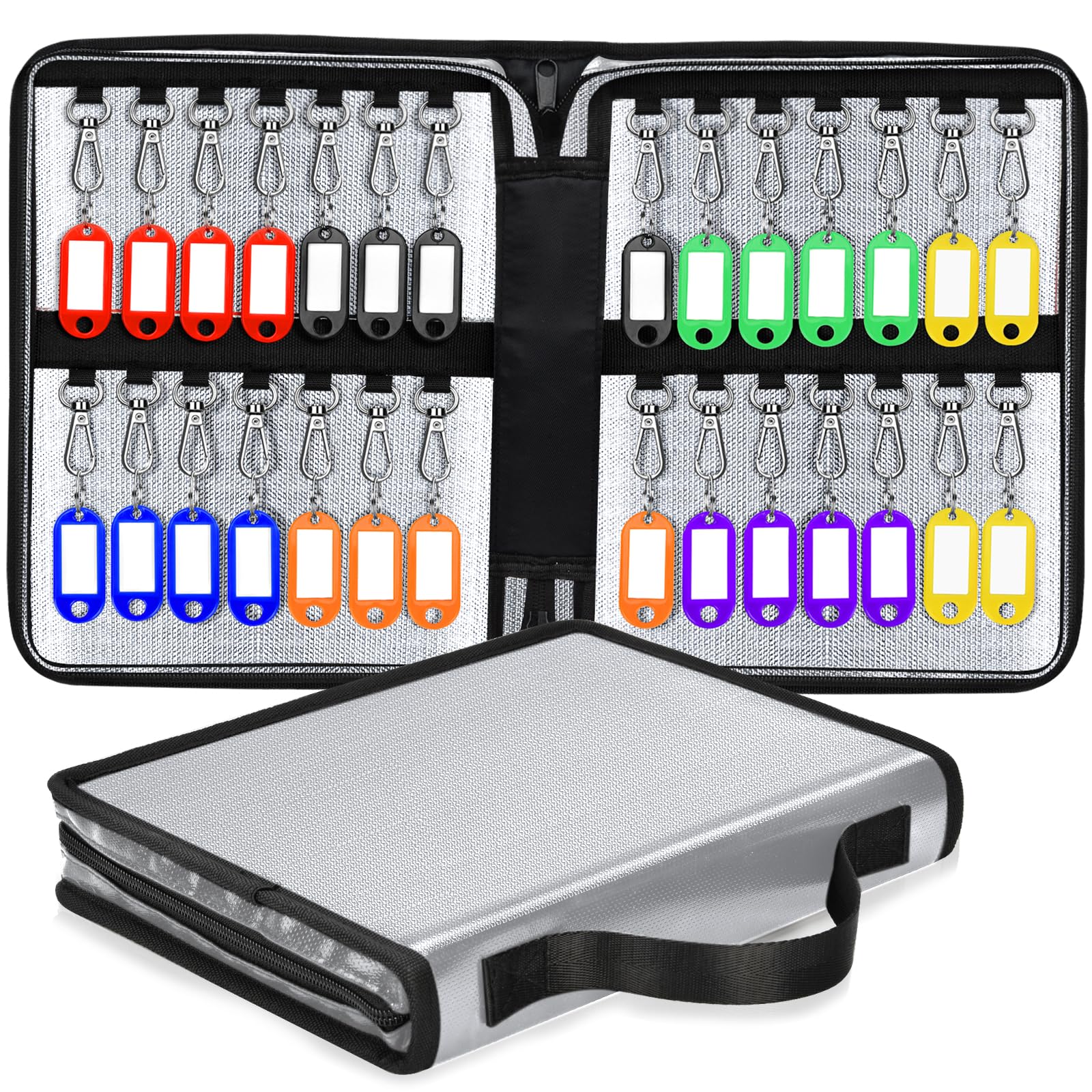Portatile Organizer per Cassaforte Con Cerniera Cassetta Sicurezza Chiavi Con 28 Gancio Armadietto Portachiavi Parete Organizer per Chiavi Impermeabile per Scuola Hotel Agenzie Immobiliari