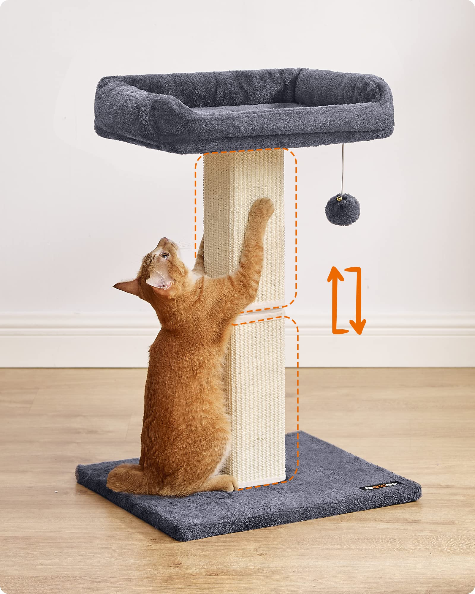 vidaXL Kattenboom - 60.5x60x110 cm - crème - bewerkt hout - pluche en