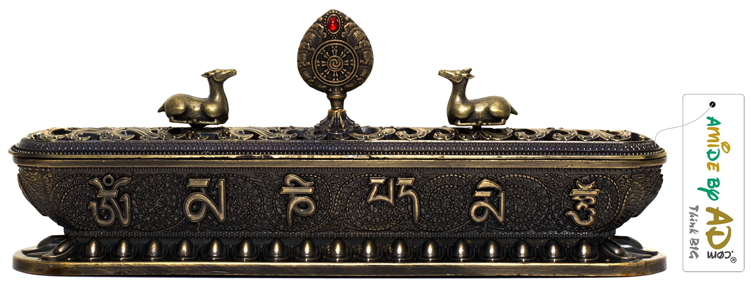 Alloy Incense Stick Holder Burning Insence Burner by "AMIDE BY AD Handicrafts" Ash Catcher Bronze Alloy (Stick | Cone | Coil Incense)