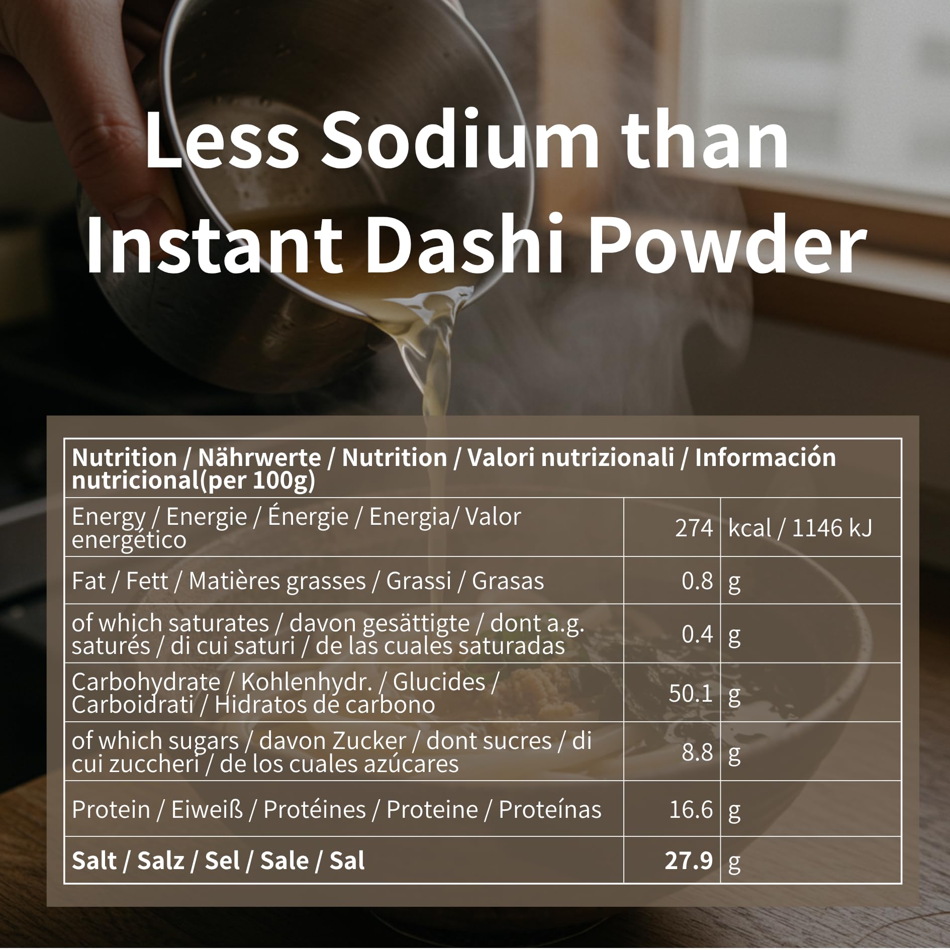Paquete de caldo Tastrip Dashi – Base para sopa japonesa 8 g × 5 paquetes Sin glutamato monosódico umami bonito seco japonés