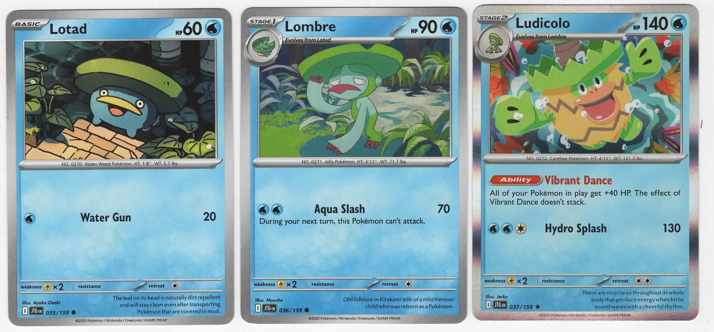 Ludicolo 037 159 Journey Together Pokemon 3 Card Lot