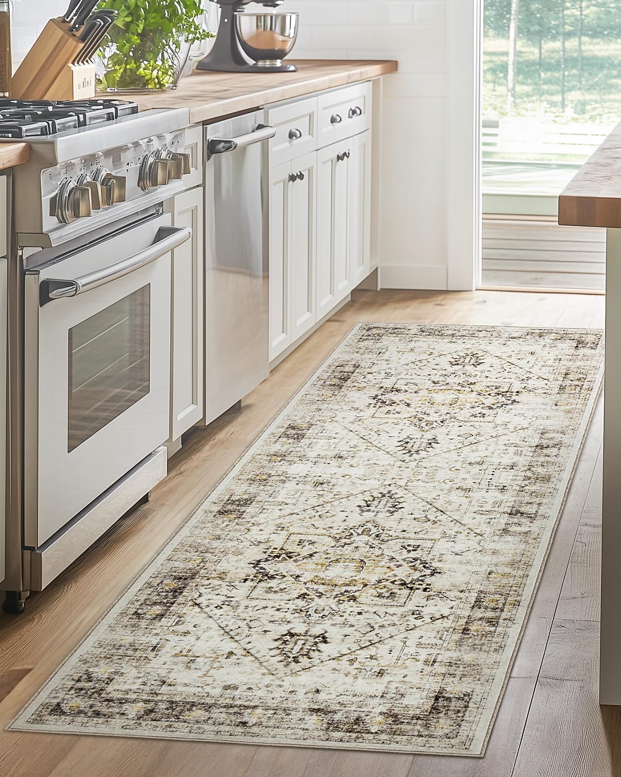 Tapis de couloir lavable AMADA HOMEFURNISHING vintage 61x152 cm antidérapant