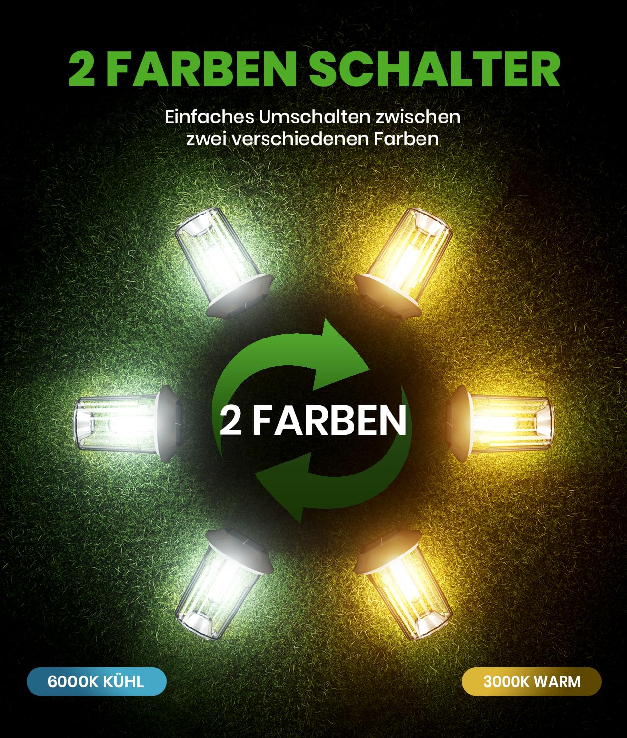 BITPOTT Solarlampen für Außen Garten, 6 Stücke Solarleuchten Garten 2 in 1 Kaltweiß & Warmweiß Umschalten, IP65 Wassserdicht Solar Gartenleuchten für Außen Wege,Terrasse,Rasen Weg