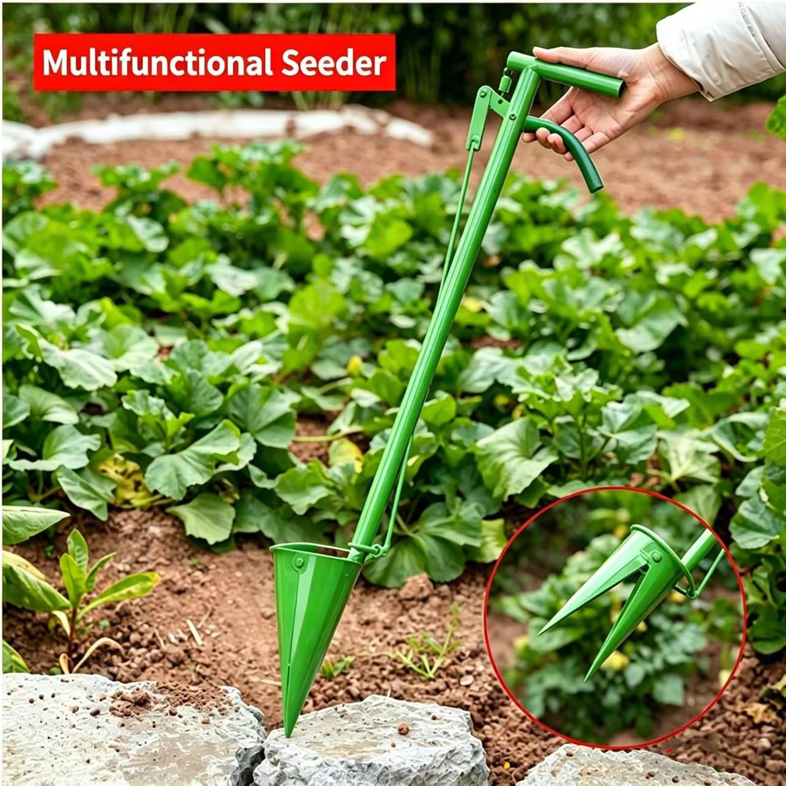 Handpflanzwerkzeug, leichter Sämlings-Pikierstab, einfach zu bedienen mit 8,5 cm Öffnung, ideal für Garten, Hof, Gewächshaus, langlebige Pflanzhilfe