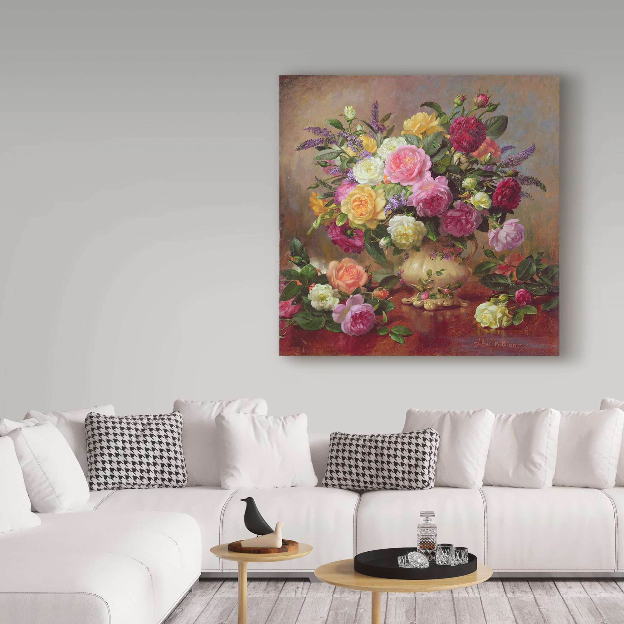 Amazon.com: Wrapped Canvas Wall Art - Albert Williams 'Roses from