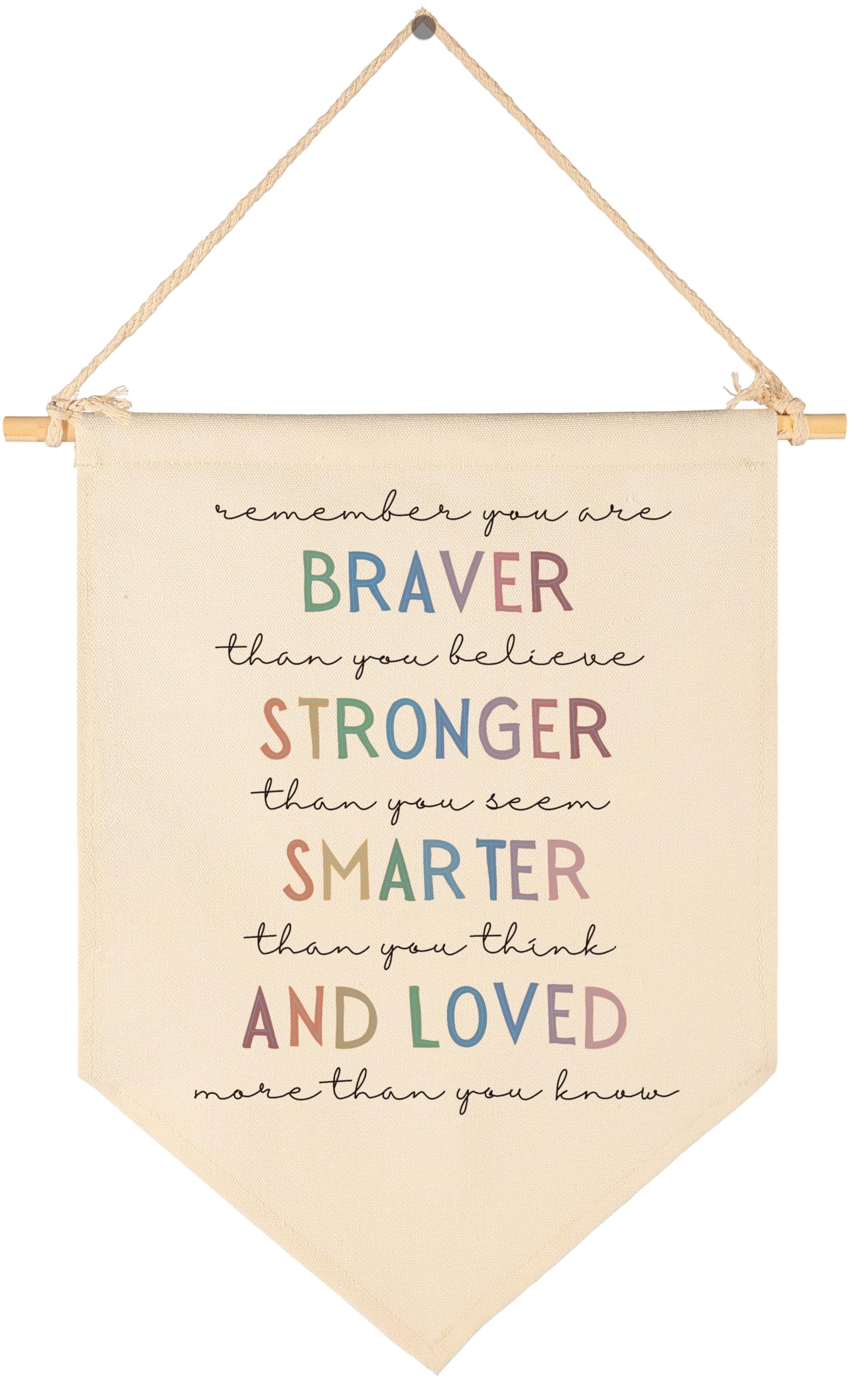 You are Braver Than You Believe Stronger Than You Seem,Classroom Wall Flag Decor,Playroom Wall Pennant Decor,Winie Quote the Pooh, Nursery Homeschool Canvas Hanging Pennant Banner Wall Decor Gift