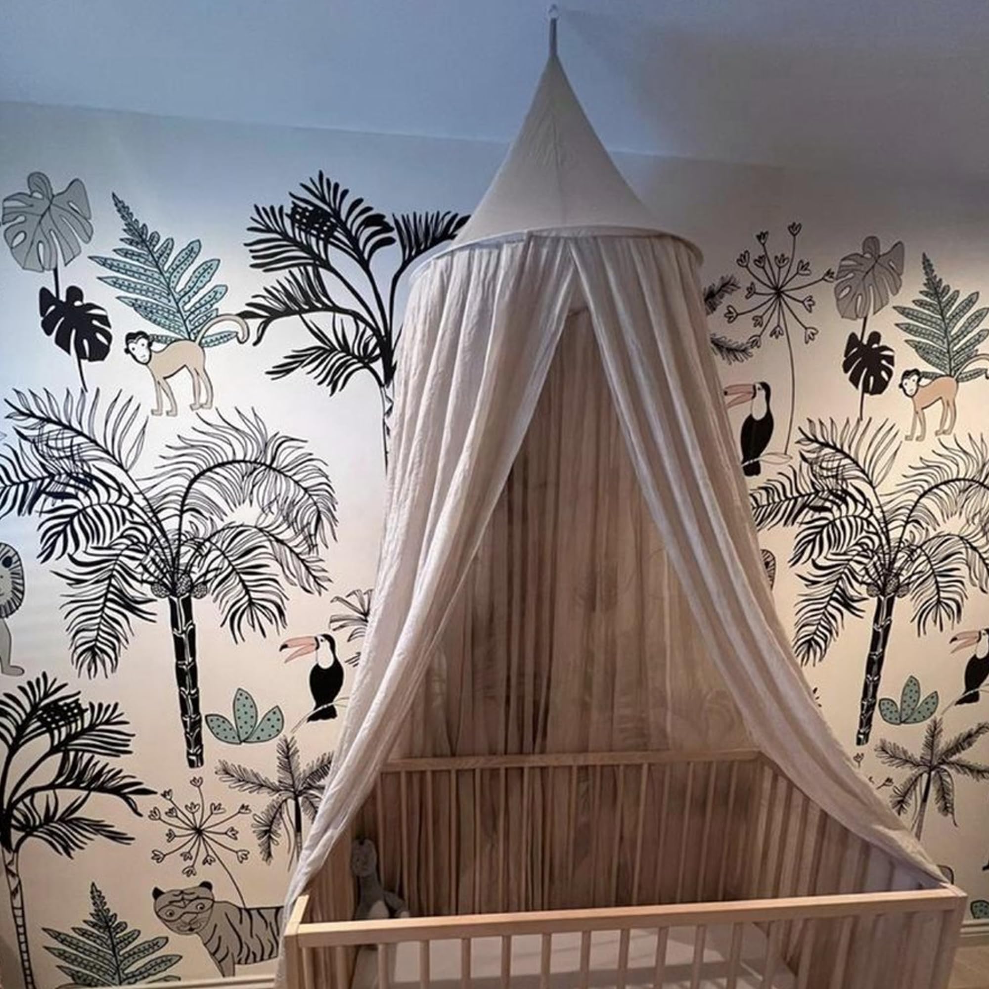 Deryan Baldacchino per cameretta dei bambini, 245 cm, in 5 colori, per bambini, per letto a baldacchino, per letto a baldacchino, per letto matrimoniale, canopy, Nougat