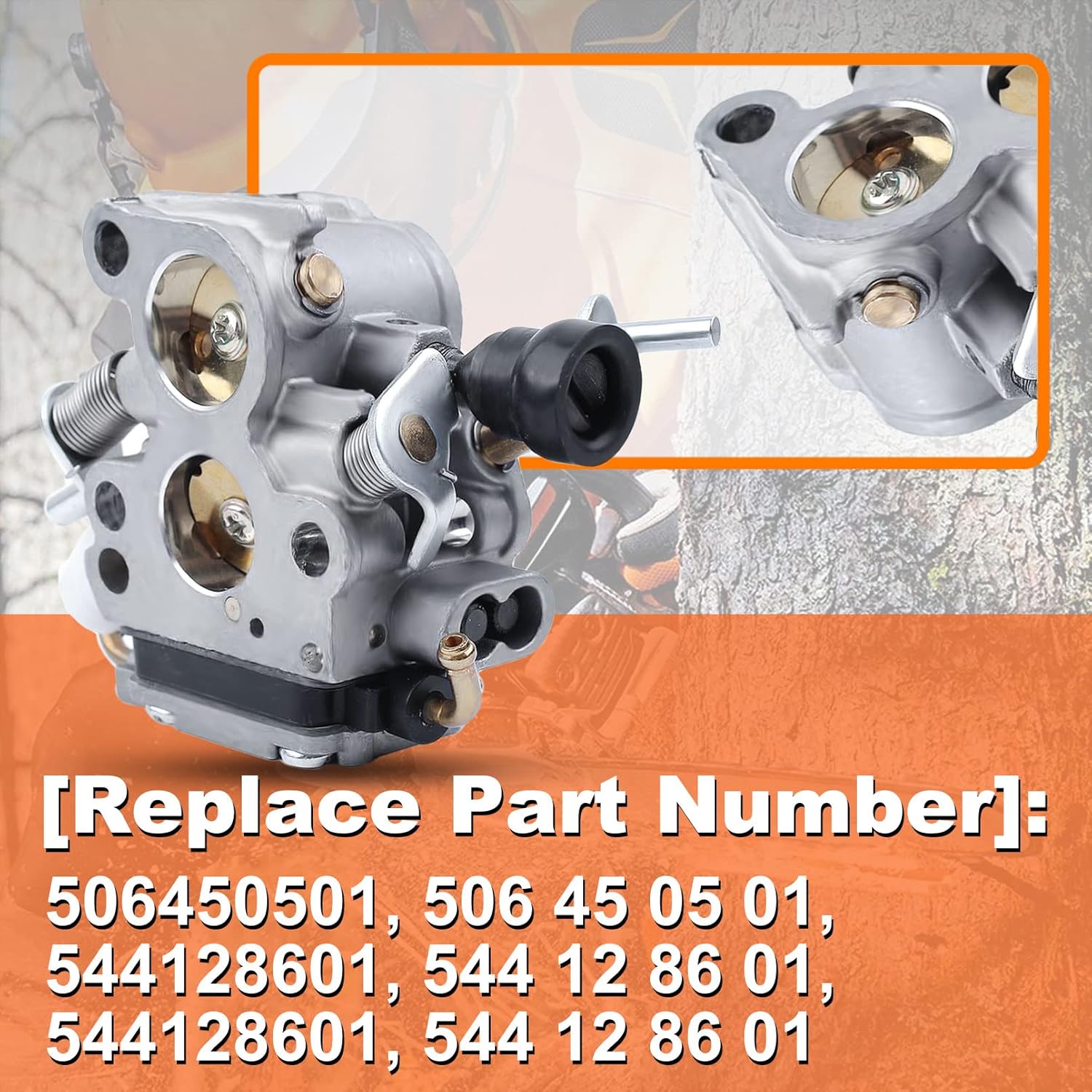 Carburetor Kit For Husqvarna 435 440 435E 440E Jonsared CS410 CS2240 Chainsaw, Carburetor, Fuel Hose, Return Hose, Fuel Filter, Primer Bulb, Carb Gasket, Intake Gasket