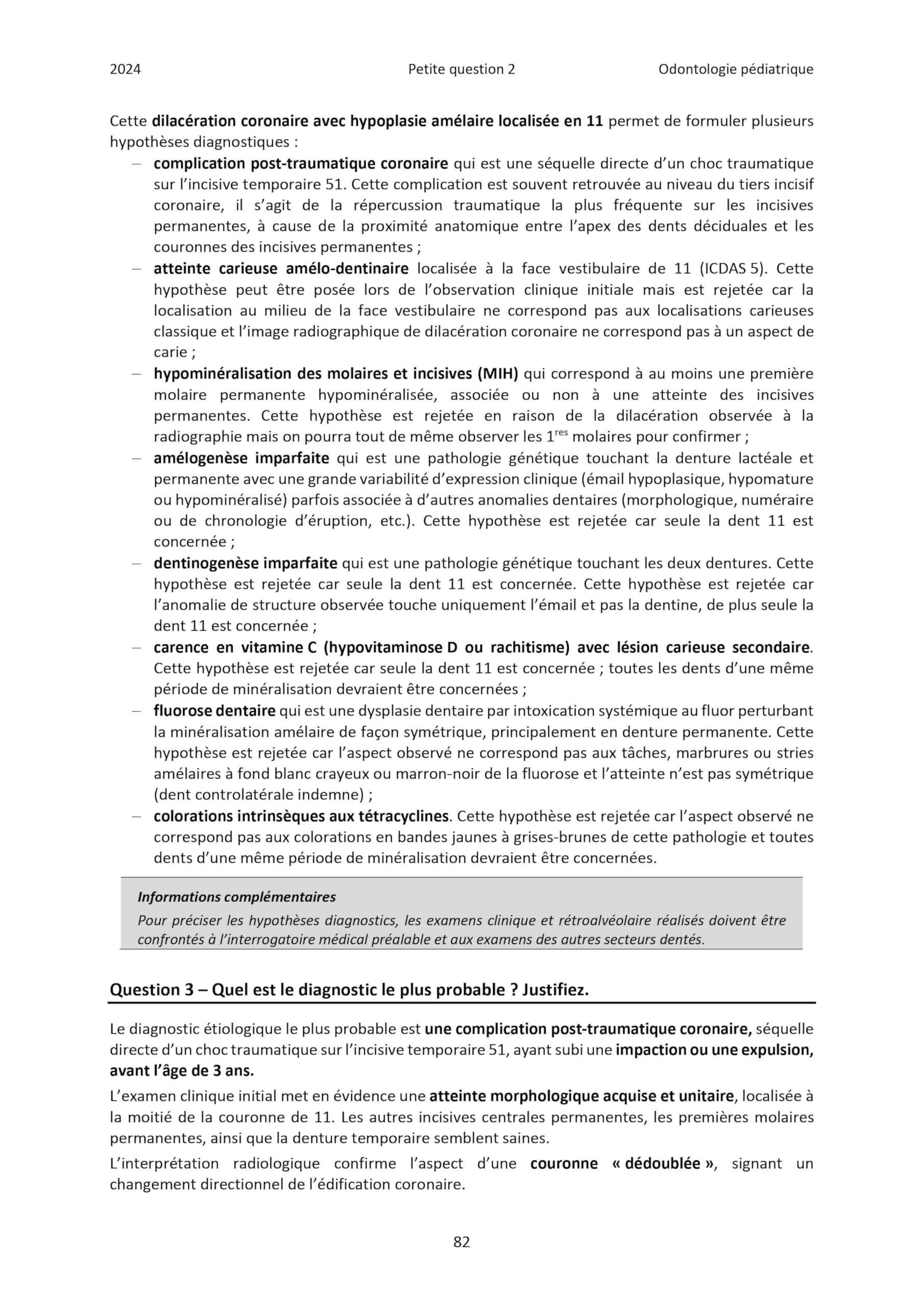 Annales corrigées de l'internat en odontologie 2023-2025