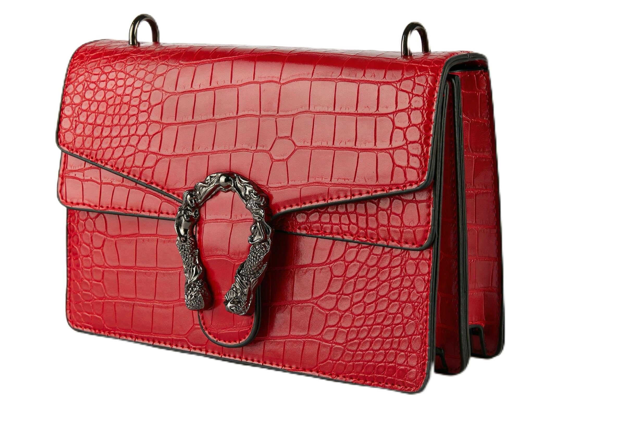 Bolso de noche de hombro para mujer, bolso pequeño con correa de cadena estampada de serpiente