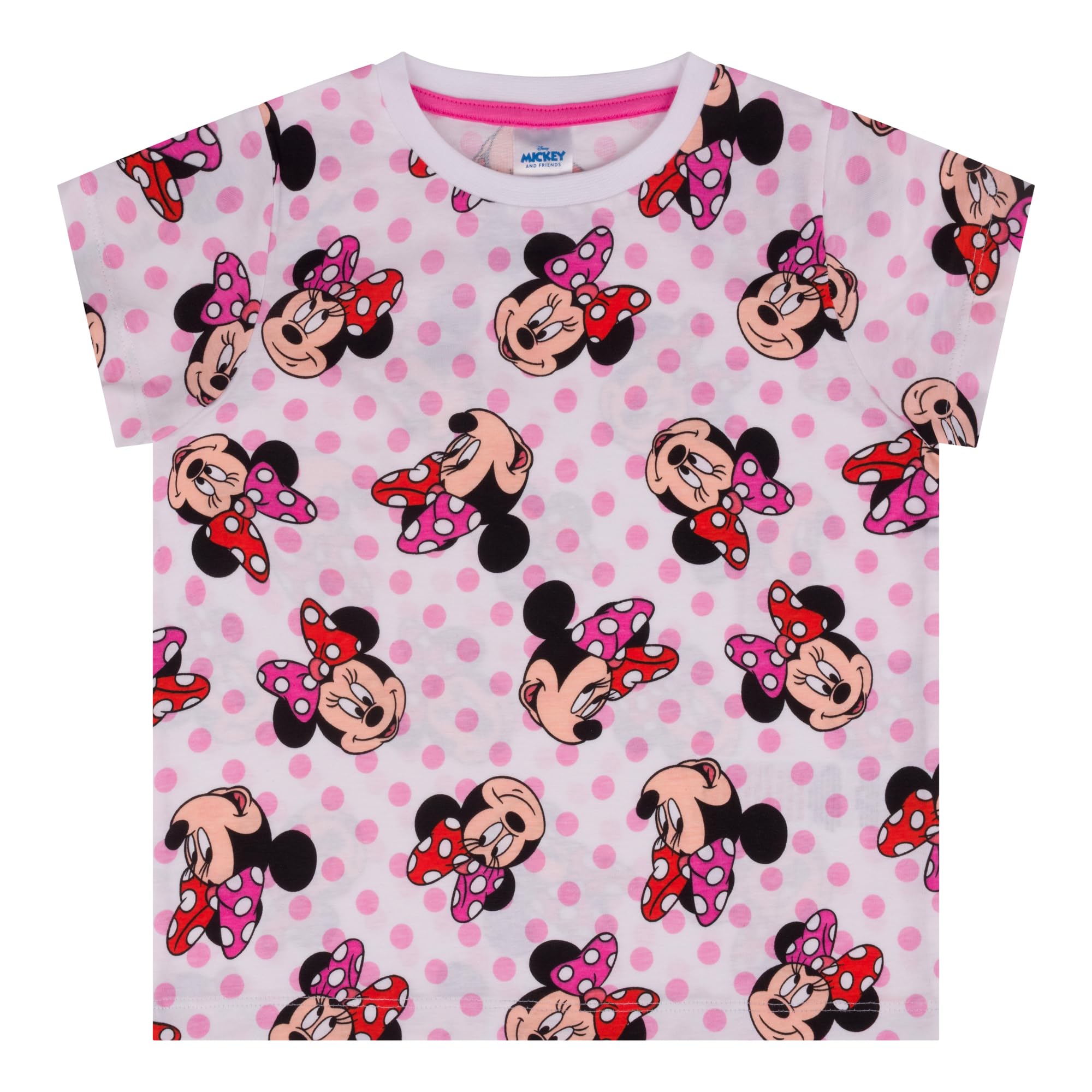 Disney Myszka Minnie, zestaw 3 koszulek dla dziewczynek z krótkim rękawem - 100% bawełna, wielokolorowa, wielokolorowa