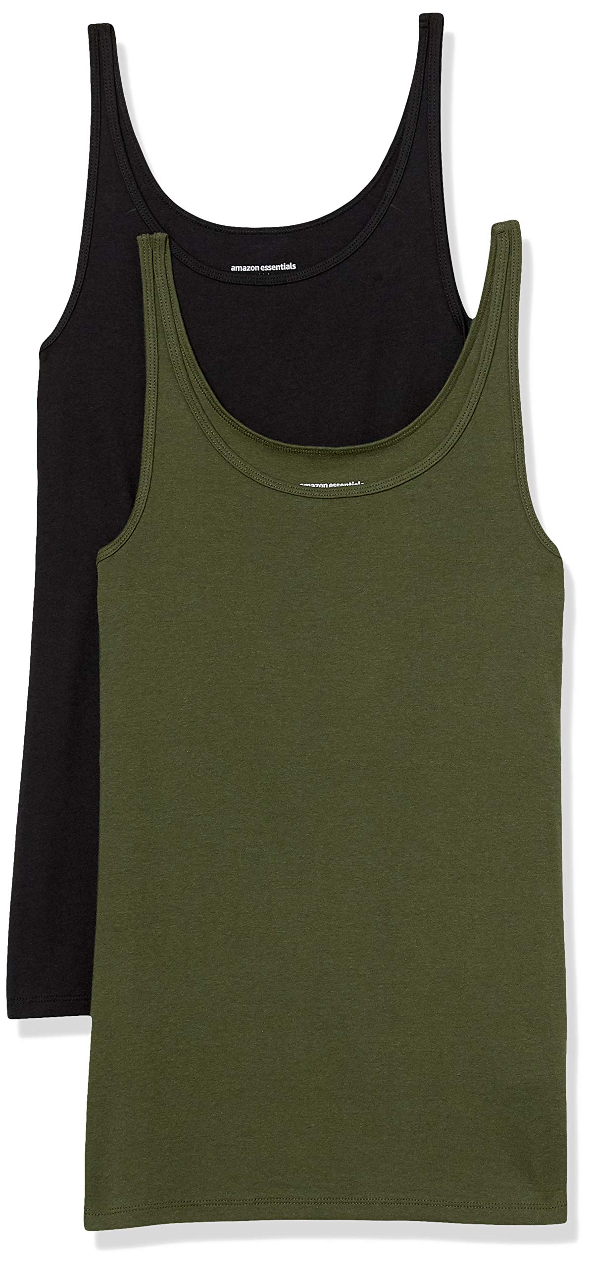 Amazon EssentialsWomen's Slim-Fit Thin Strap Tank Top, Pack of 2OEKO-TEX STANDARD 100