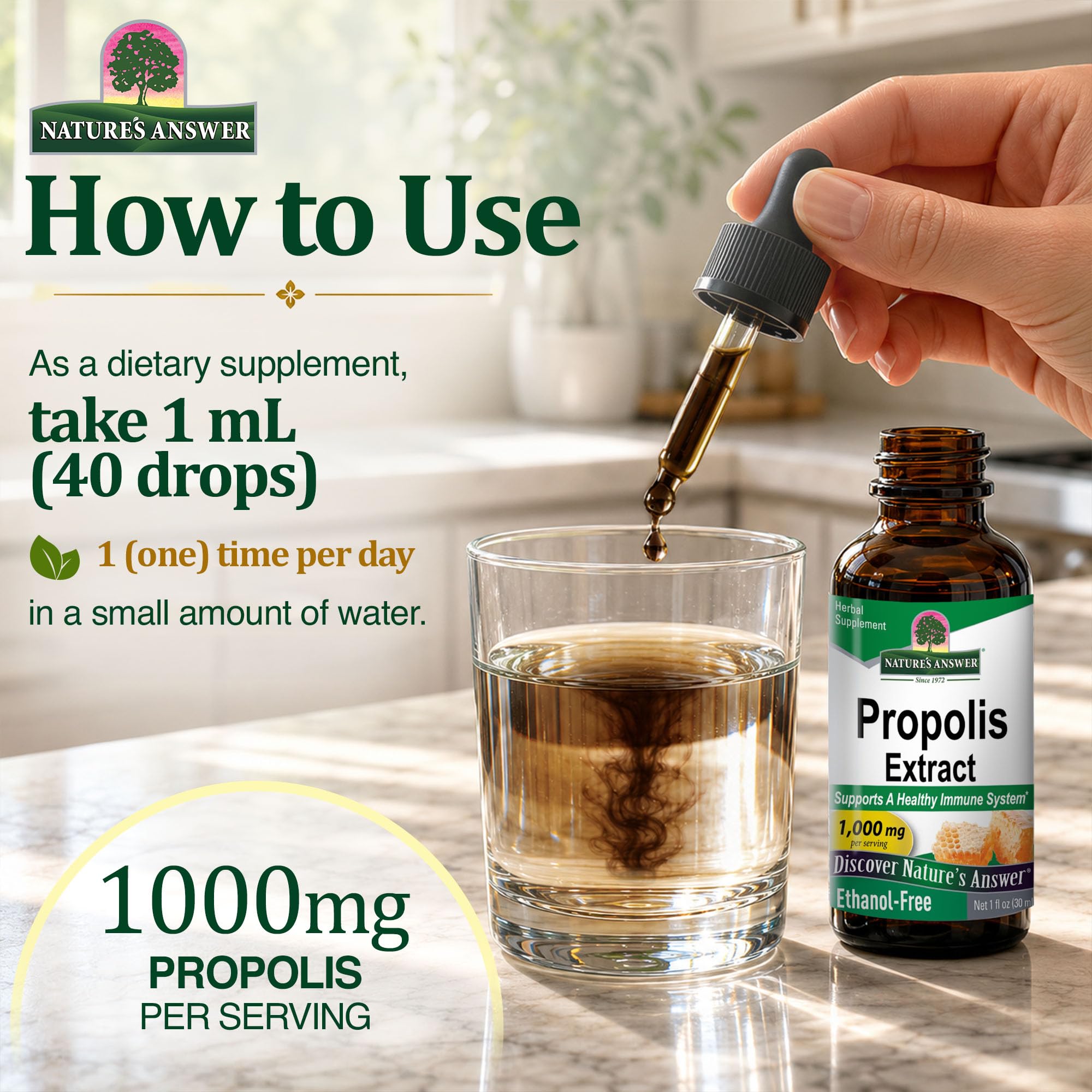 Nature's Answer Alcohol-Free Propolis Resin Extract, 1 fl oz, Concentrated — Amazon image 5