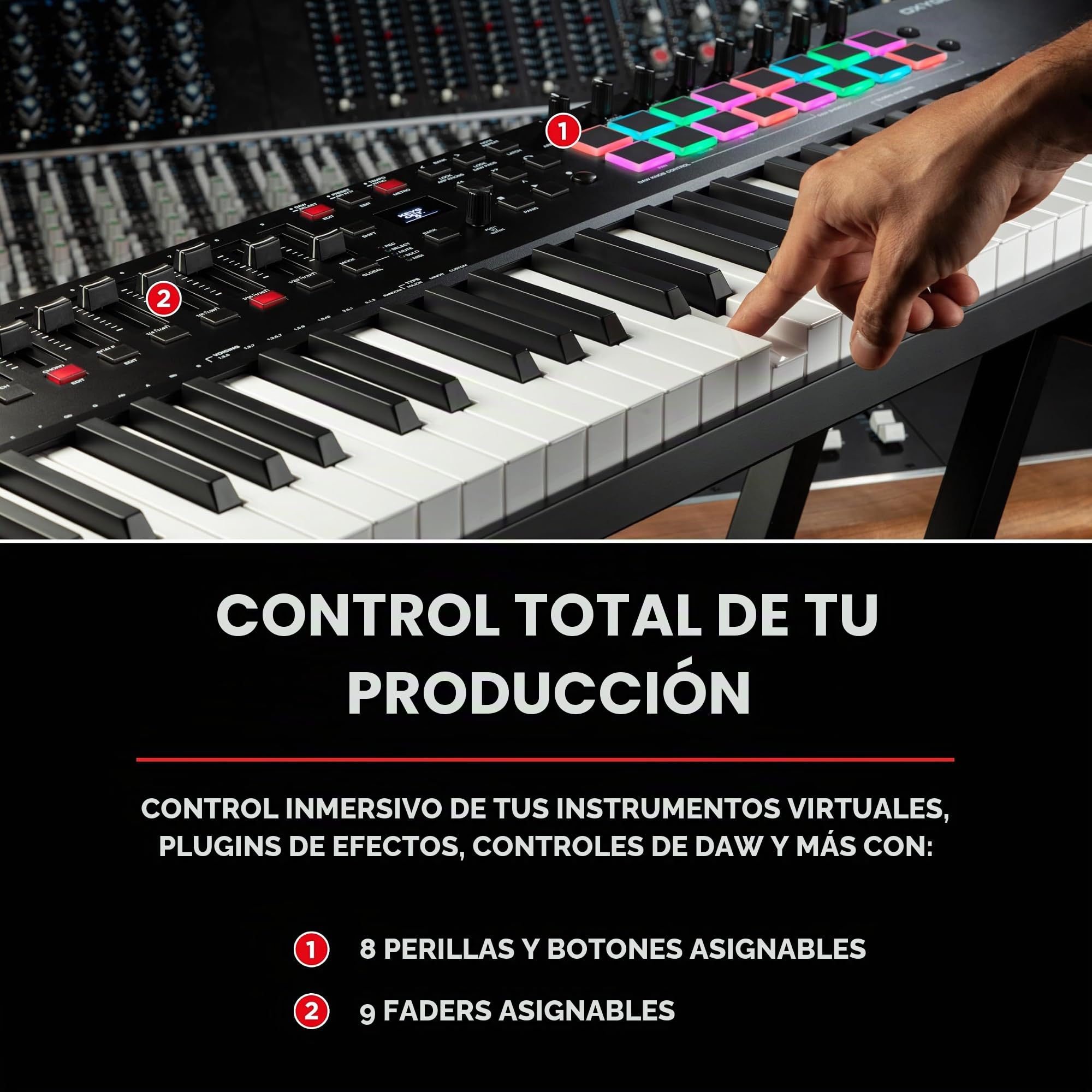 Amazon.com: M-AUDIO Oxygen Pro - Controlador de teclado MIDI USB