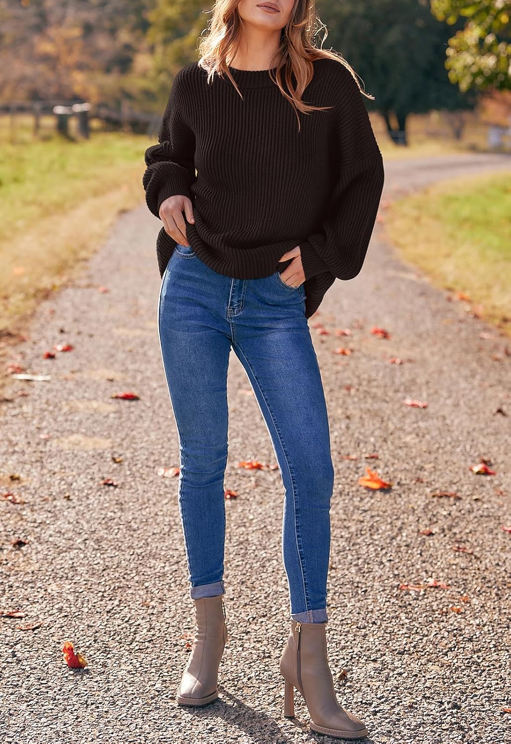 PRETTYGARDEN Womens Sweaters Spring 2026 Oversized Chunky Knitted Pullover Sweater Casual Long Sleeve Crewneck Cute Sweaters - Image 6