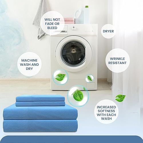 Miniatura 7 de Shavel Home Products Juego de sábanas de microfranela de tamaño completo con bolsillo profundo de 16 pulgadas, sábanas suaves para colchones