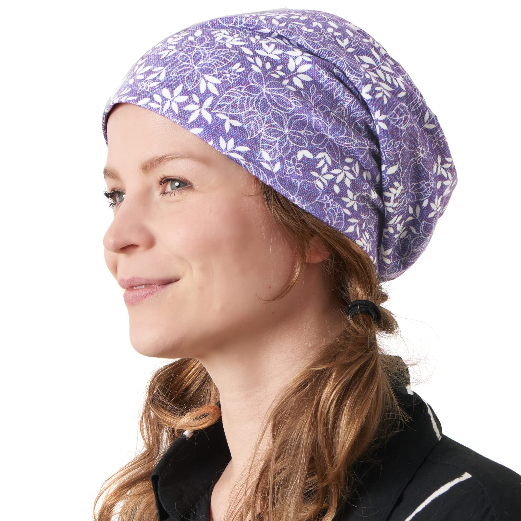 CHARM Mens Slouchy Organic Beanie - Organic Cotton Baggy Oversized Hat Womens Chemo Cap Hipster Beanie 11 Purple