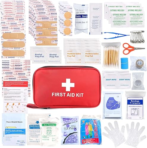 Miniatura 1 de Kit de primeros auxilios 194 piezas de emergencia para senderismo, camping, trauma, kit para barco, vehículo, kit de ayuda compacto para el hogar,