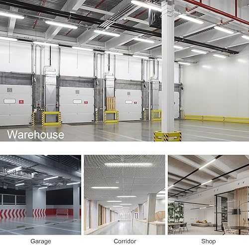 Miniatura 7 de colmeguna Paquete de 8 luces LED de listón de 4 pies, luz ultrafina montada en superficie de techo, 40 W, luz de día 4000 K, IP20, lámpara de techo